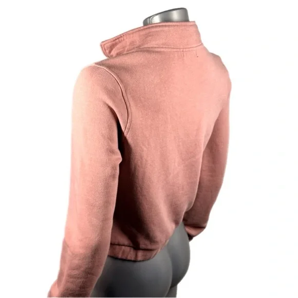 True Religion | Flock Mock Neck Quarter-Zip Pullover Light Pink Sweatshirt - Picture 6 of 12